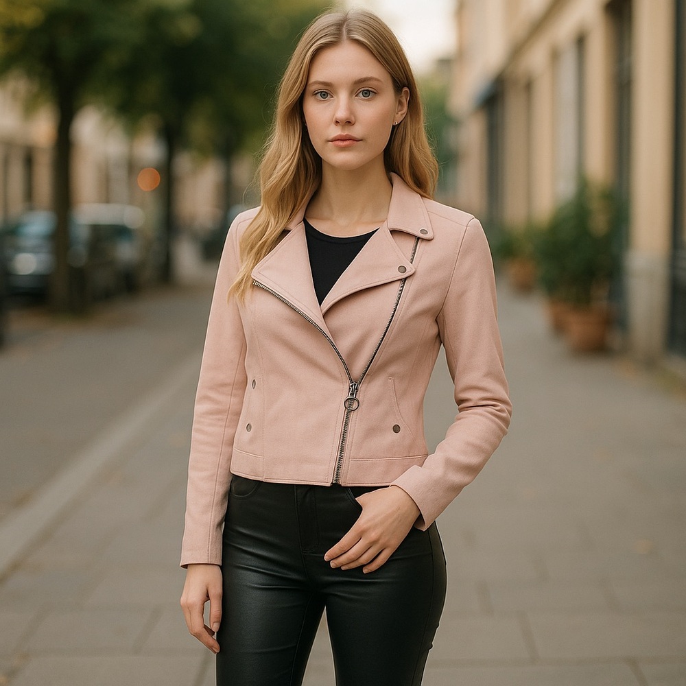 NWT Haute Monde Casual Faux Suede Moto Jacket XL